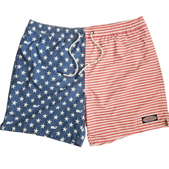 Vineyard Vines Mens Large American Flag Swim Shorts - Picture 1 of 11